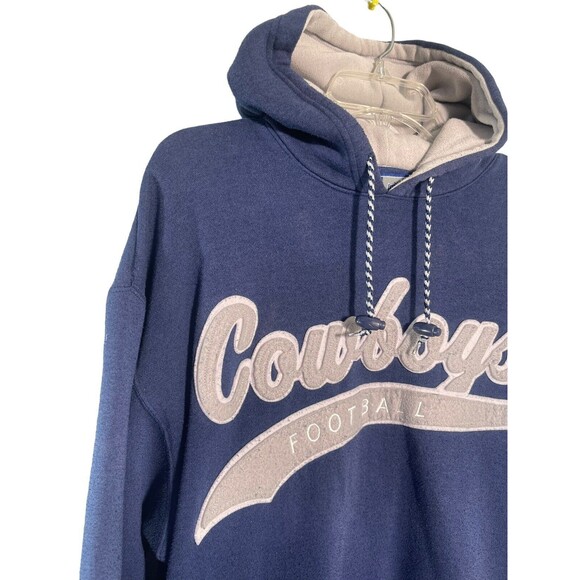 Vintage Starter Dallas Cowboys Script‎ Hoodie Sweatshirt Pockets 90s Sz M - Picture 2 of 16